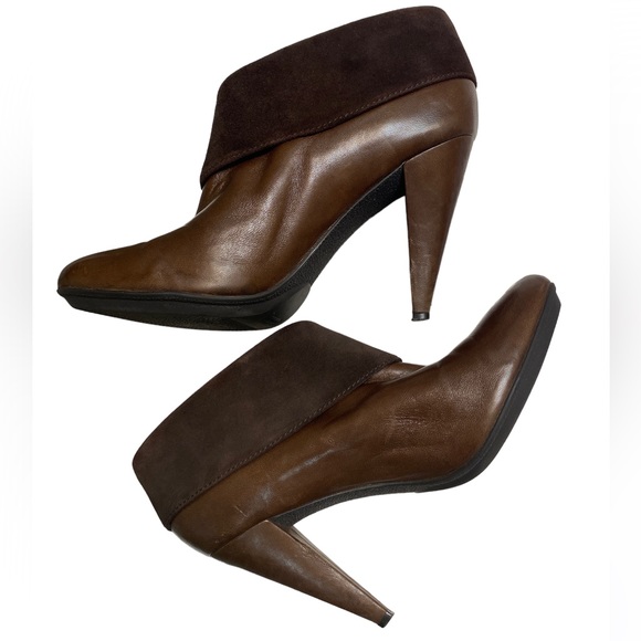 COACH Annika Brown Leather Slip On Pointed Toe Heeled Comfort Ankle Boot… - Picture 3 of 9